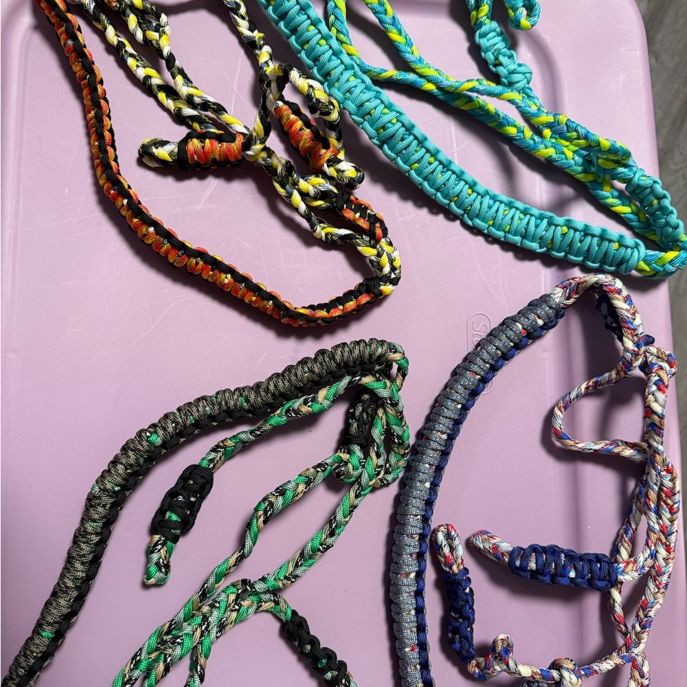 Handmade Paracord bitless bridle.